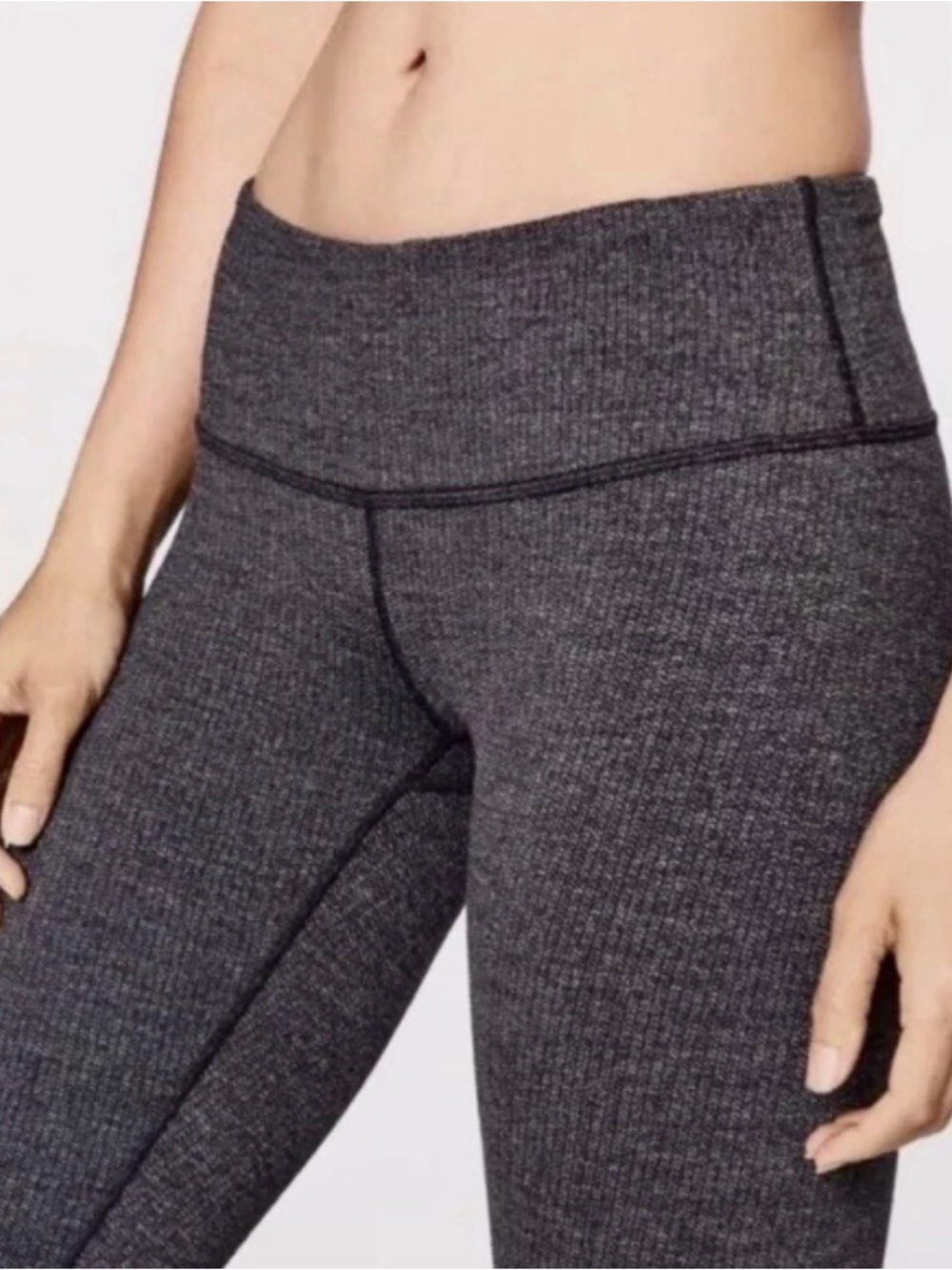 lululemon athletica Heathered Charcoal Ribbed Leggings size 8